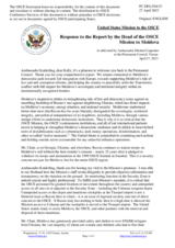 Statement by the Delegation of the United States of America in response to the report by the Head of the OSCE Mission to Moldova, Ambassador Kelly Keiderling
