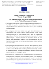 Statement by the Swedish EU Presidency on the political repression in Russia