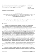 Statement by the Delegation of the Russian Federation on ongoing crimes by the Kiev regime and dangerous policies of the Western alliance to exacerbate tensions
