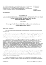 Statement by the Delegation of Italy in response to the report by the Director of the Office for Democratic Institutions and Human, Mr. Matteo Mecacci