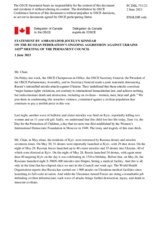 Statement by the Delegation of Canada on the Russian Federation’s ongoing aggression against Ukraine