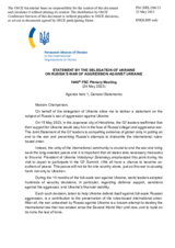 Statement by the Delegation of Ukraine on the Russian war of aggression against Ukraine