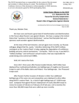 Statement by the Delegation of the United States of America on the Russian war of aggression against Ukraine