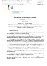 Statement by the Delegation of Ukraine on the OSCE Code of Conduct on Politico-Military Aspects of Security