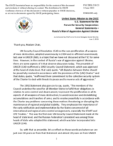 Statement by the Delegation of the United States of America on the Russian war of aggression against Ukraine