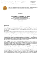 Statement by the Delegation of Armenia on the OSCE Code of Conduct on Politico-Military Aspects of Security