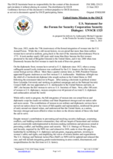 Statement by the Delegation of the United States of America on the United Nations Security Council Resolution 1325