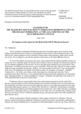 Statement by the Delegation of the Russian Federation in response to the report by the Head of the OSCE Mission to Kosovo, Ambassador Michael Davenport