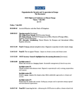 Agenda OSCE High-Level Conference on Climate Change