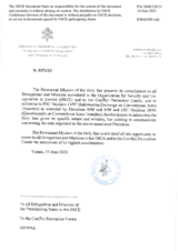 Information Exchange by the Delegation of the Holy See on Conventional Arms Transfer Information Exchange by the Delegation of the Holy See on Conventional Arms Transfer