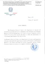 Response by the Delegation of Italy to the Questionnaire on Participating States’ Policy and/or National Practices and Procedures for the Export of Conventional Arms and Related Technology Response by the Delegation of Italy to the Questionnaire on Participating States’ Policy and/or National Practices and Procedures for the Export of Conventional Arms and Related Technology