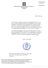 Information Exchange by the Delegation of Norway on Conventional Arms Transfer