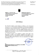 Information Exchange by the Delegation of Albania on Conventional Arms Transfer