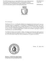 Response by the Delegation of Malta to the Questionnaire on Participating States’ Policy and/or National Practices and Procedures for the Export of Conventional Arms and Related Technology Response by the Delegation of Malta to the Questionnaire on Participating States’ Policy and/or National Practices and Procedures for the Export of Conventional Arms and Related Technology
