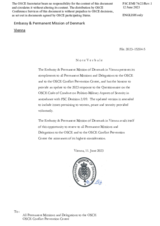 Response by the Delegation of Denmark to the Questionnaire on the Code of Conduct on Politico-Military Aspects of Security Response by the Delegation of Denmark to the Questionnaire on the Code of Conduct on Politico-Military Aspects of Security