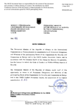 Response by the Delegation of Albania to the Questionnaire on the Code of Conduct on Politico-Military Aspects of Security
