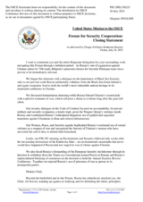 Closing statement by the Delegation of the United States of America