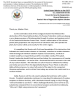 Statement by the Delegation of the United States of America on the Russian war of aggression against Ukraine