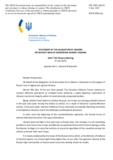 Statement by the Delegation of Ukraine on the Russian war of aggression against Ukraine