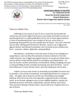 Statement by the Delegation of the United States of America on the Russian war of aggression against Ukraine