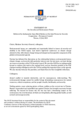 Statement by the Delegation of Norway on security and environment