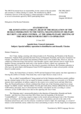 Statement by the Delegation of the Russian Federation on the special military operation to denazify and demilitarize Ukraine