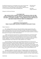 Statement by the Delegation of the Russian Federation on the special military operation to denazify and demilitarize Ukraine