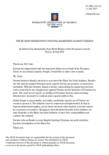 Statement by the Delegation of Norway on the Russian Federation’s ongoing aggression against Ukraine