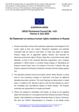 Statement by the Spanish EU Presidency on serious human rights violations in the Russian Federation