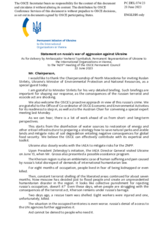 Statement by the Delegation of Ukraine on the Russian Federation’s ongoing aggression against Ukraine