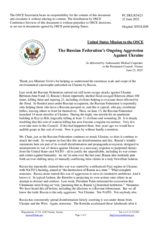 Statement by the Delegation of the United States of America on the Russian Federation’s ongoing aggression against Ukraine