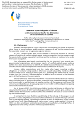 Statement by the Delegation of Ukraine on the International Day for the Elimination of Sexual Violence in Conflict, observed on 19 June 2023