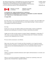 Statement by the Delegation of Canada on the Russian Federation’s ongoing aggression against Ukraine