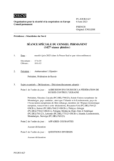 Journal de la 1427ème séance spéciale du Conseil permanent