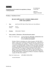 Journal de la 1426ème séance spéciale du Conseil permanent
