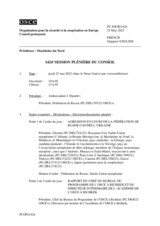 Journal de la 1424ème séance plénière du Conseil