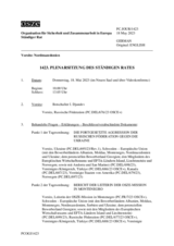 Journal der 1423. Plenarsitzung des Ständigen Rates 