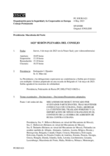 Diario de la 1421ª Sesión plenaria del Consejo Permanente 