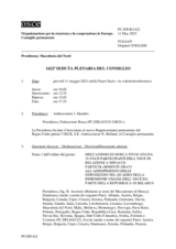Giornale della 1422a Seduta plenaria del Consiglio permanente