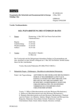 Journal der 1421. Plenarsitzung des Ständigen Rates 