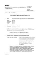 Giornale della 1421a Seduta plenaria del Consiglio permanente