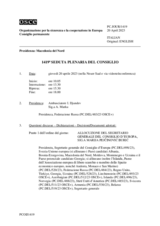 Giornale della 1419a Seduta plenaria del Consiglio permanente