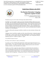 Statement by the Delegation of the United States of America on the Russian Federation’s ongoing aggression against Ukraine