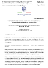 Vice presidente del Consiglio e Ministro degli affari esteri e della cooperazione internazionale On. Antonio Tajani