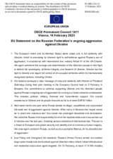 Statement by the Swedish EU Presidency on the Russian Federation’s ongoing aggression against Ukraine