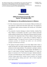 Statement by the Swedish EU Presidency on the political prisoners in Belarus