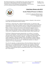 Statement by the Delegation of the United States of America on the political prisoners in Belarus