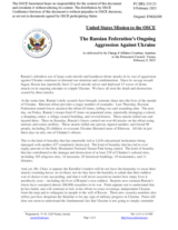Statement by the Delegation of the United States of America on the Russian Federation’s ongoing aggression against Ukraine