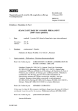 Journal de la 1405ème séance spéciale du Conseil permanent