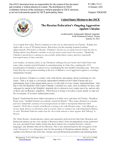 Statement by the Delegation of the United States of America on the Russian Federation’s ongoing aggression against Ukraine